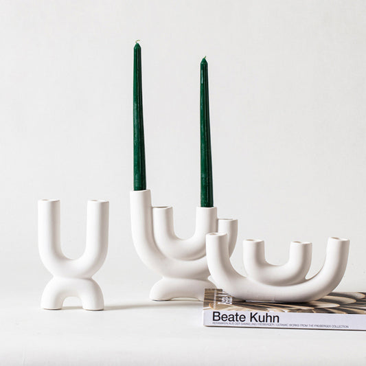 Nordic porcelain candle holder